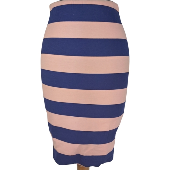 Zara Dresses & Skirts - Zara Women's W & B Collection Women's Blue Pink Striped Pencil Skirt Size Medium